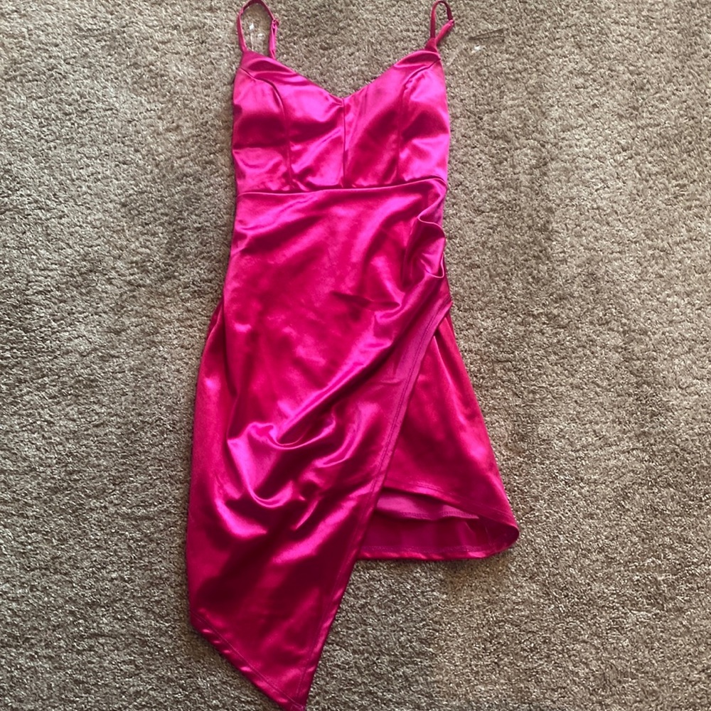 Dillard’s satin formal pink dress